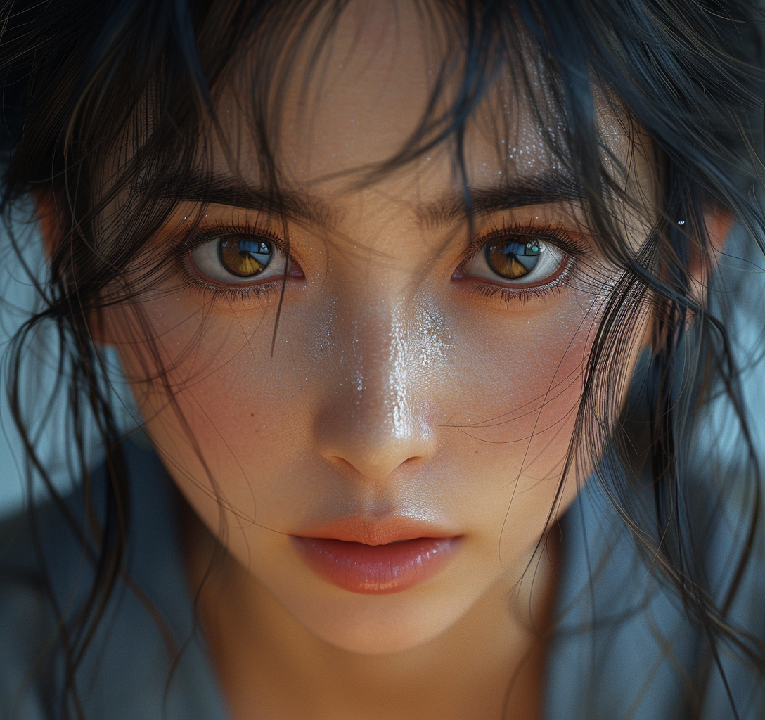 Midjourney prompt: 3d model of an attractive Asian woman, in the styl... - Midjourney