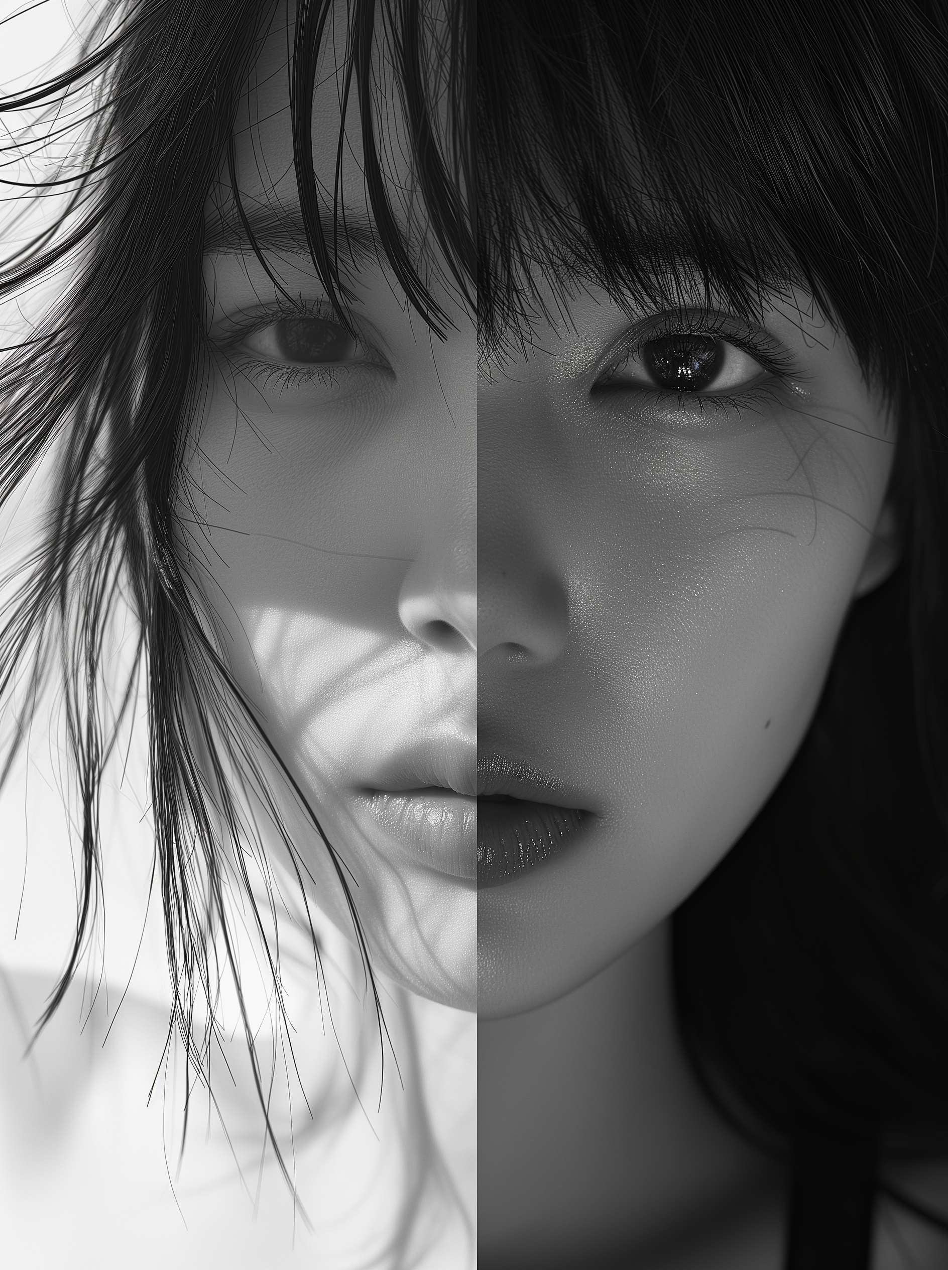 Midjourney prompt: a comic on both pages of an asian woman, in the st... - Midjourney