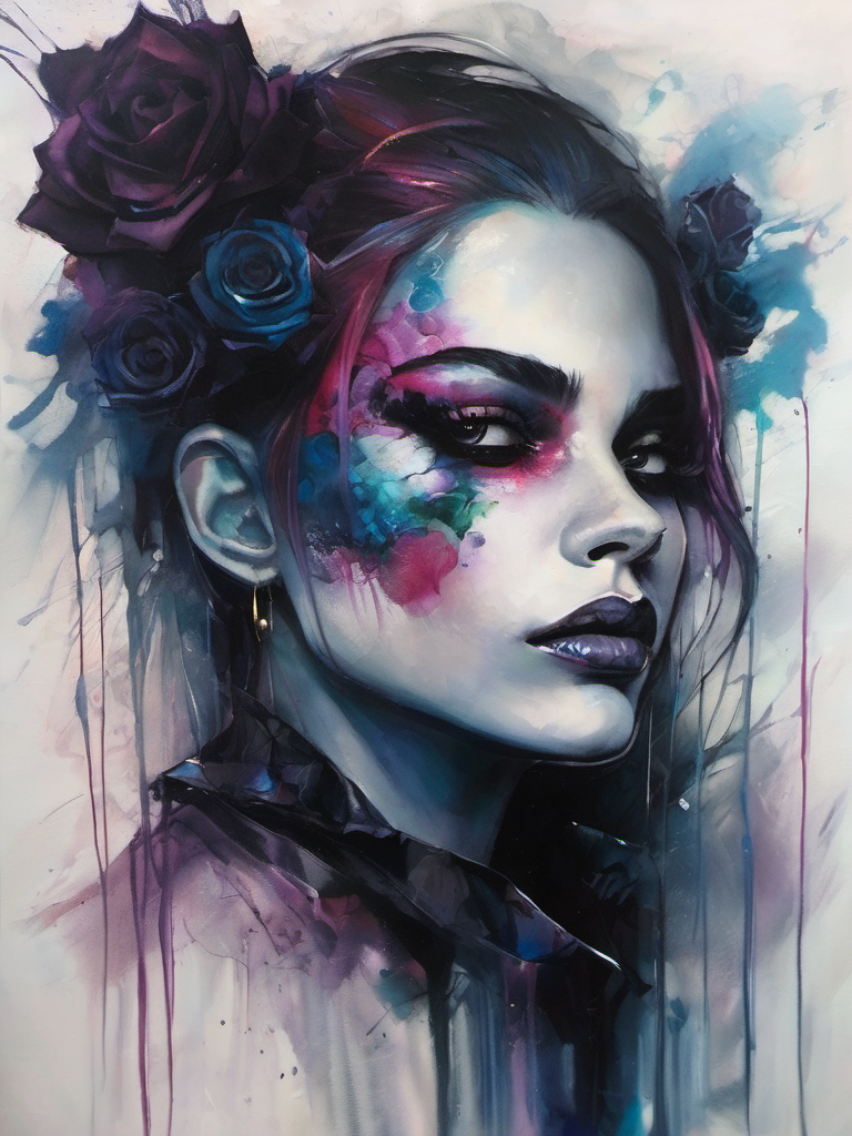 AI generated: Stable Diffusion prompt: by tanya shatseva, dark, psychopathic, gloomy (Stable Diffusion - Portraits)