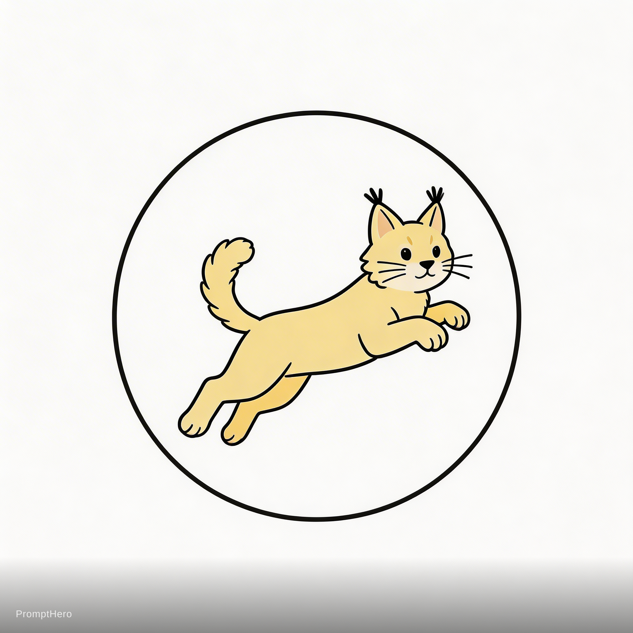 AI generated: Seedream 5 prompt: a pastel yellow color cartoon lynx, jumping, in a (Seedream 5 - Concept Art)