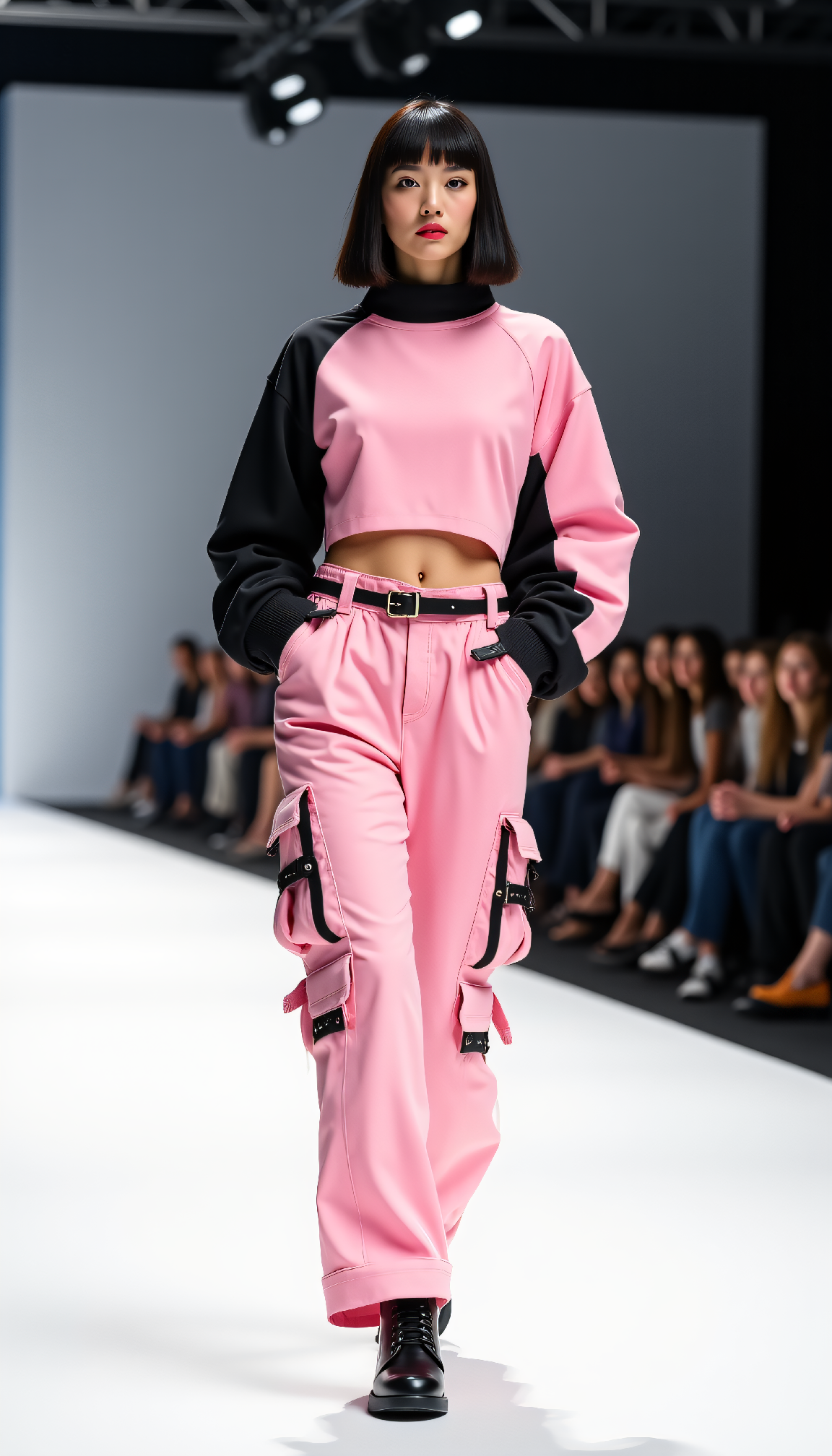 FLUX prompt: A fashion model in an avant-garde streetwear outfi... - FLUX