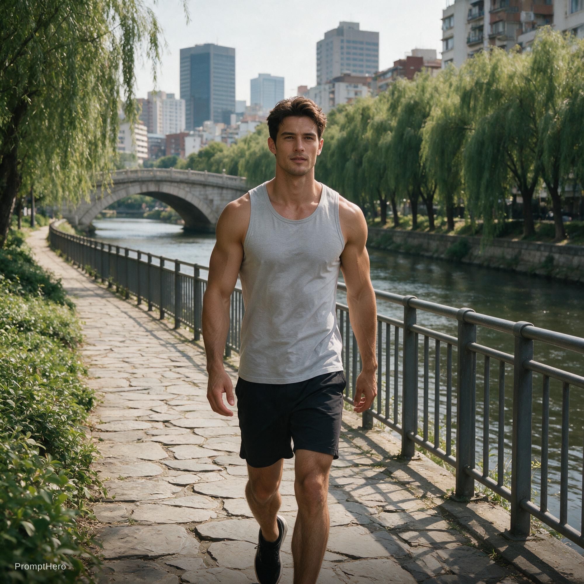 صورة مولدة بالذكاء الاصطناعي: Seedream 5 prompt: a handsome muscular man (نموذج Seedream 5 - صور شخصية)