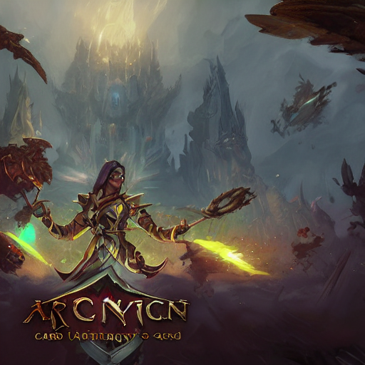 Stable Diffusion prompt: arcane card game ui, hearthstone...