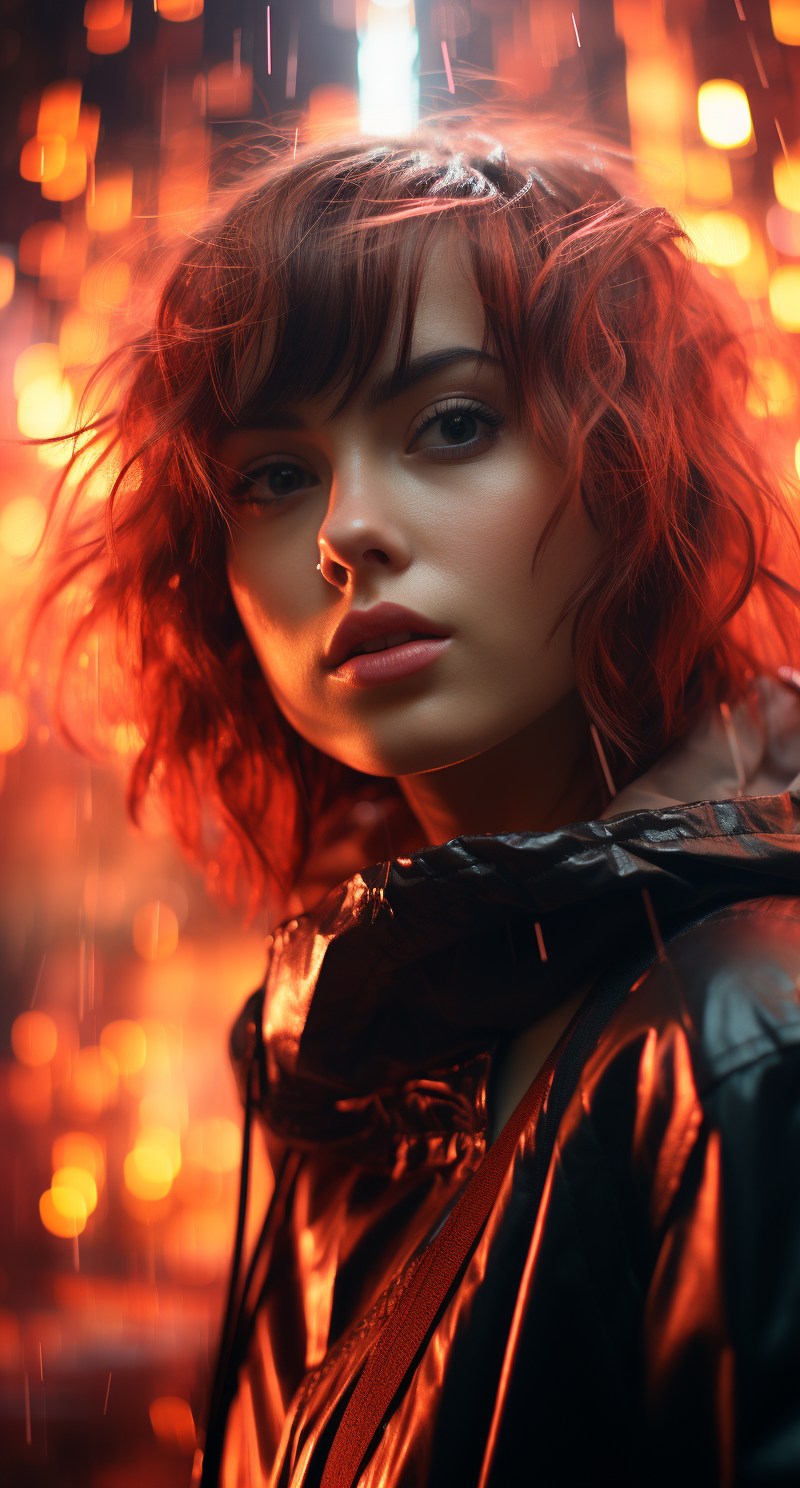Midjourney prompt: an image showing up a girl that has short hair and... - Midjourney