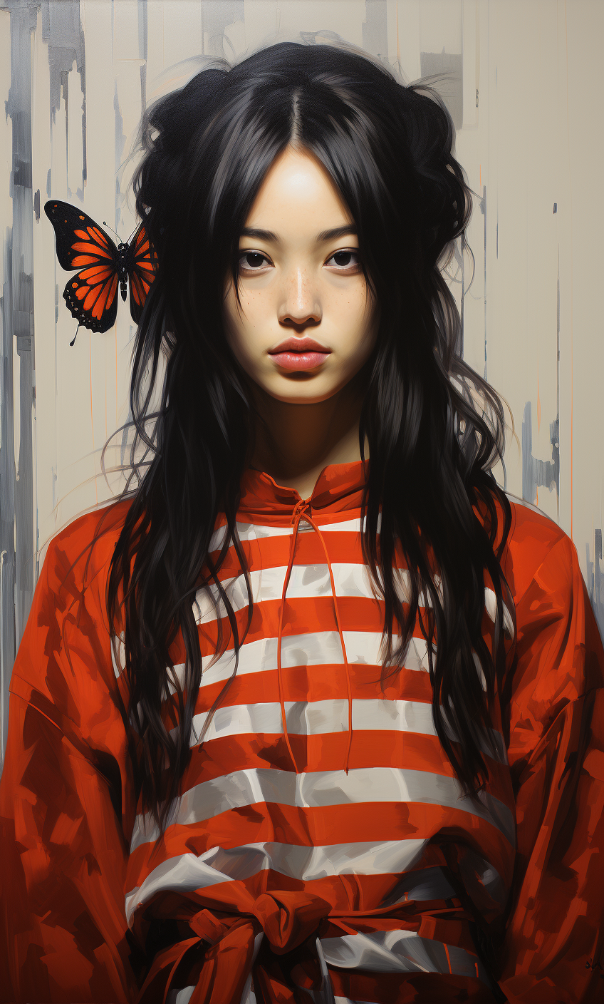 Midjourney prompt: hawaiian artist mr ko san presents his female mode... - Midjourney