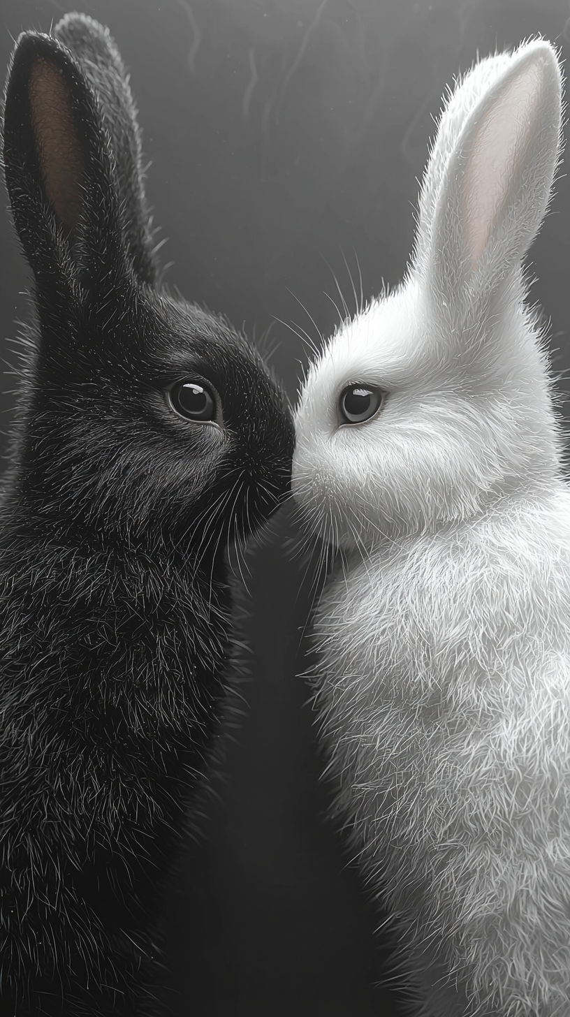 صورة مولدة بالذكاء الاصطناعي: black and white (نموذج Midjourney - تصوير فوتوغرافي)