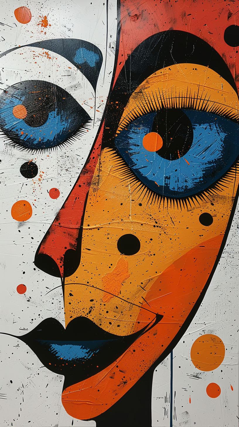 صورة مولدة بالذكاء الاصطناعي: Midjourney prompt: A painting in the style of Joan Miro depicting an ... (نموذج Midjourney - فن مفاهيمي)