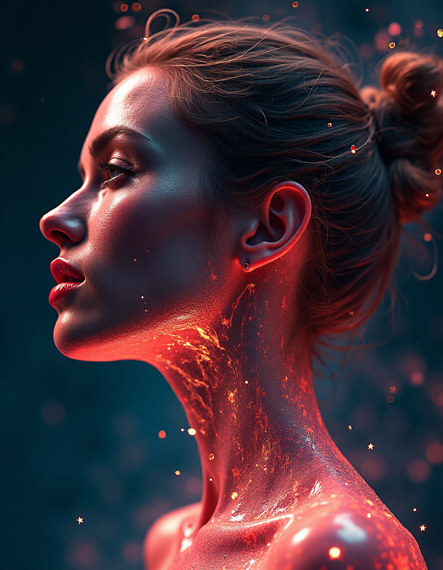 AI generated: FLUX prompt: liquid art of a woman, electricity (FLUX - Portraits)