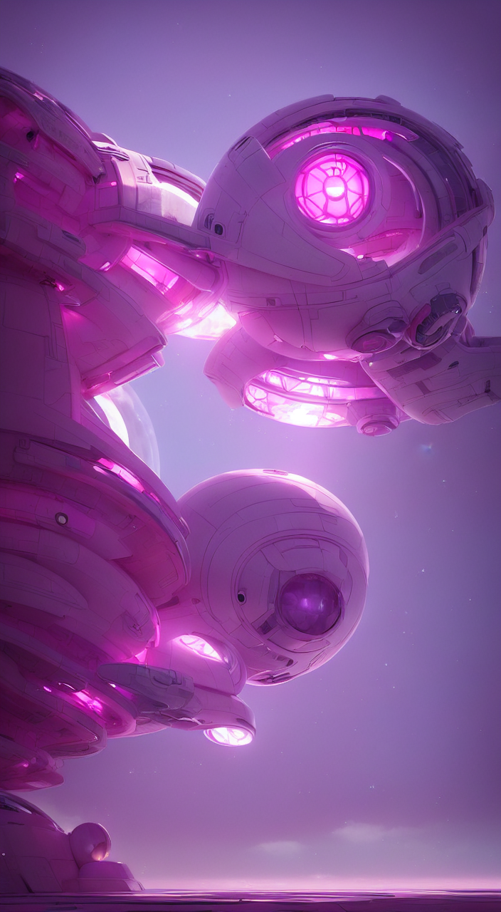 Stable Diffusion prompt: looking upon pink bubble spacesh...