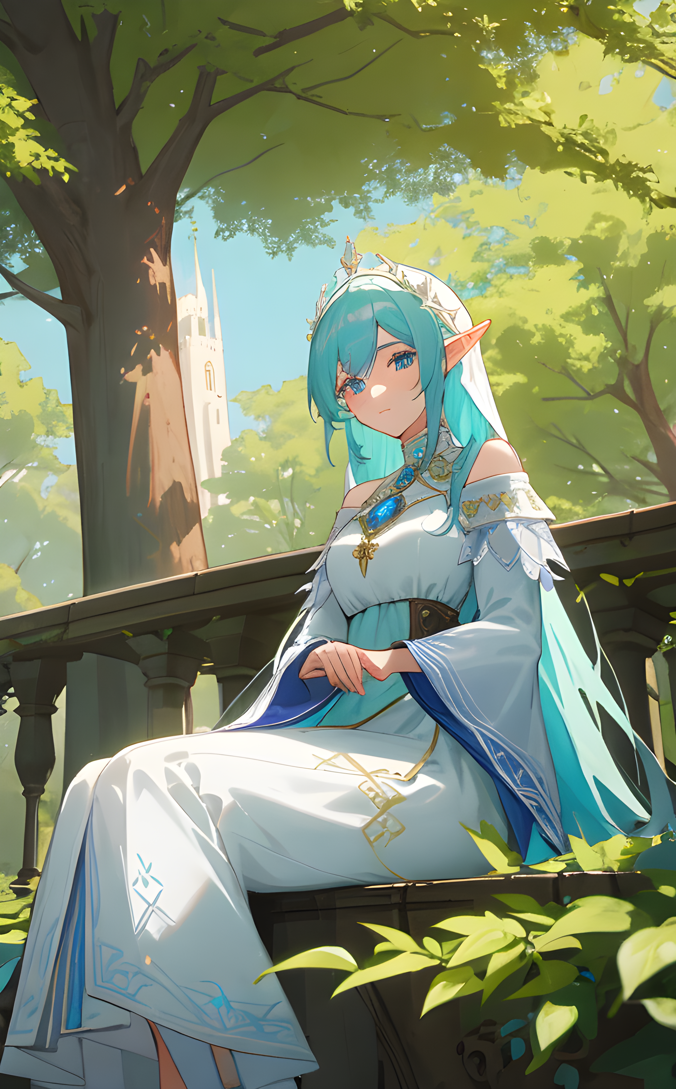 ReV Animated prompt: magv1ll, beautiful elf lady in royal ornate white ... - ReV Animated