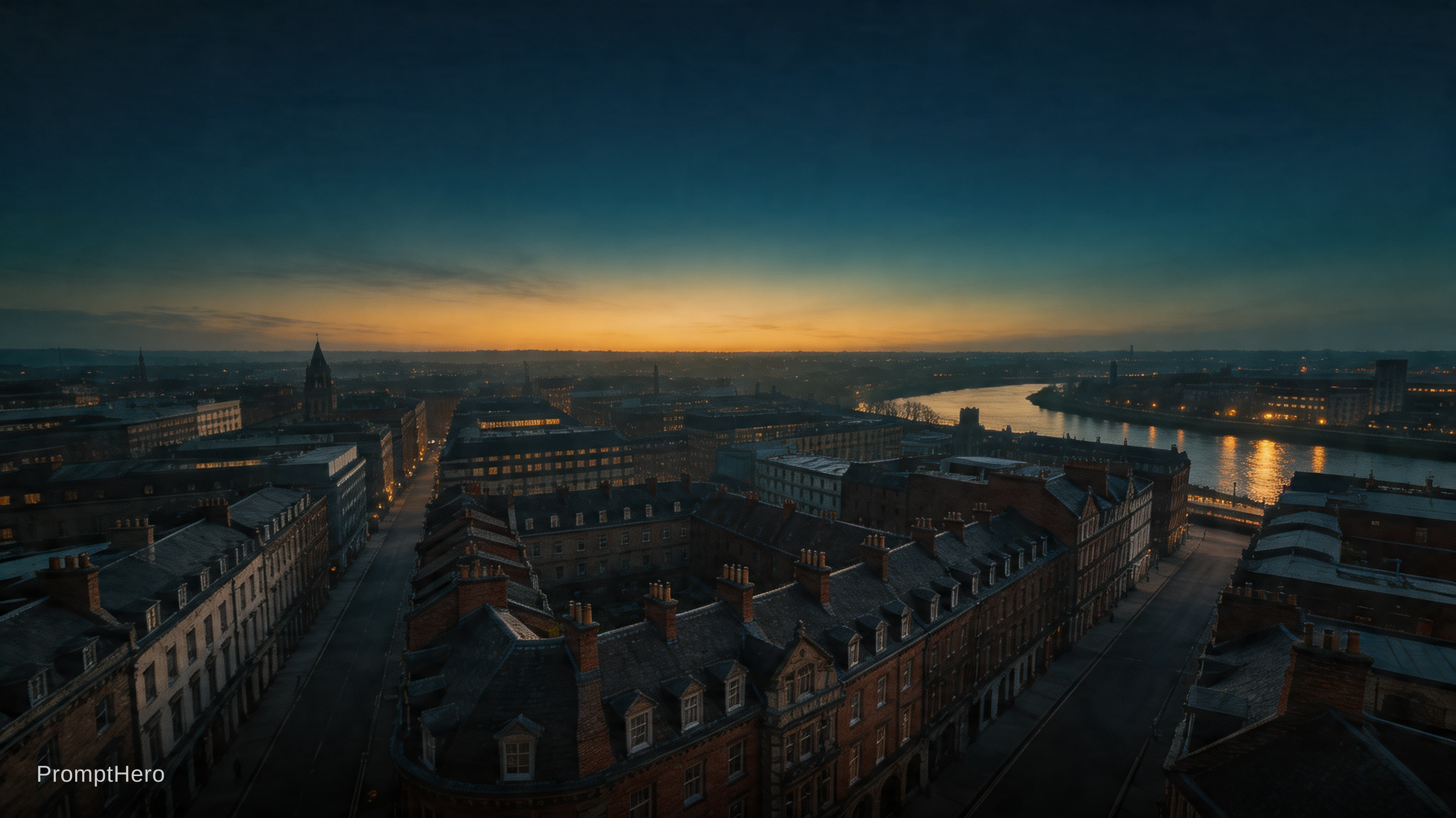 Seedream 5 prompt: Cinematic aerial drone photograph of Leeds city ce... - Seedream 5