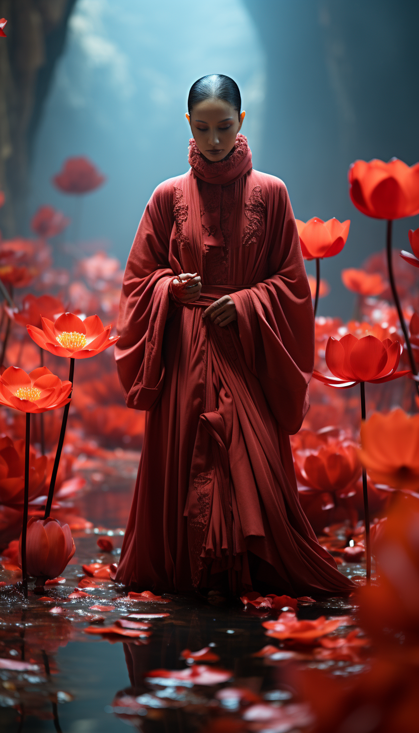 AI generated: Midjourney prompt: the actors are dressed in red suits and are dancin... (Midjourney - Portraits)