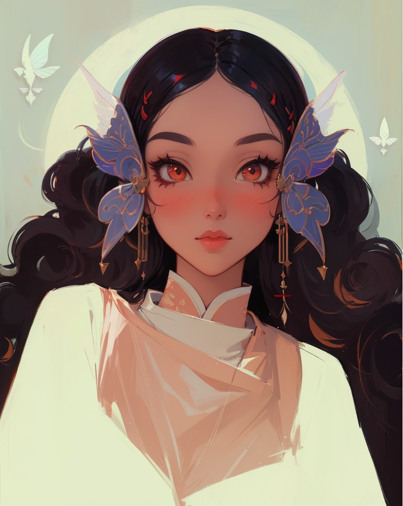 Counterfeit-V2.5 prompt: a painting of a woman with wings on her head, insp... - Counterfeit-V2.5