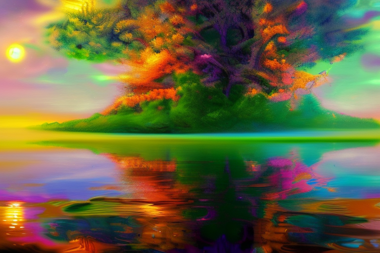 Stable Diffusion prompt: A beautiful tree glowing in the ...