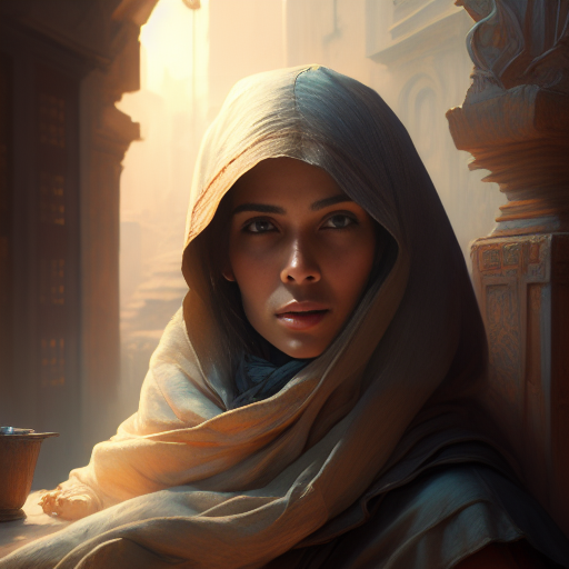 Stable Diffusion prompt: Woman wrapped in old dirty cloth...