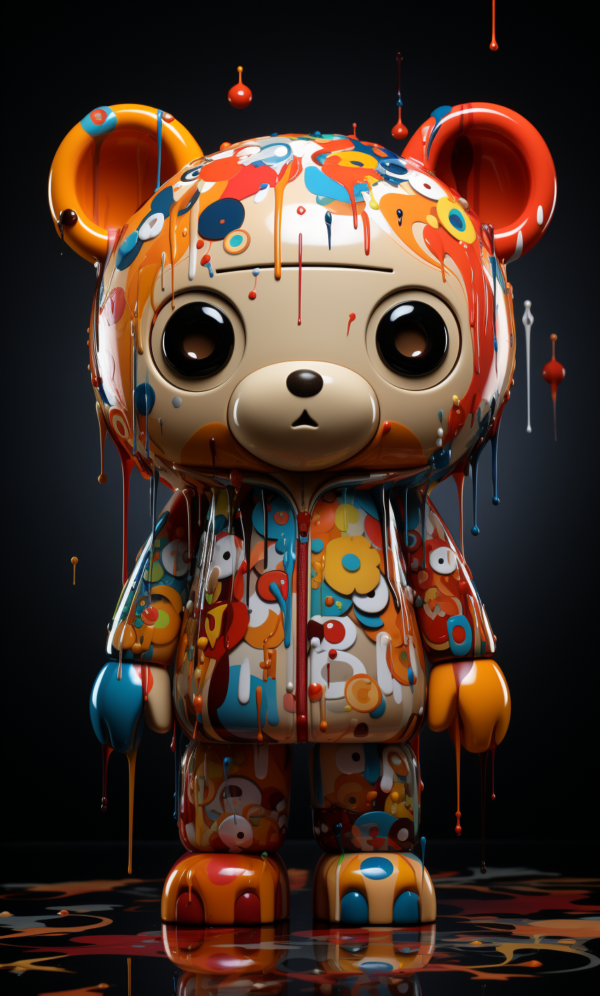 AI generated: Midjourney prompt: create a toy bear, in the style of Takashi Murakam... (Midjourney - Concept Art)