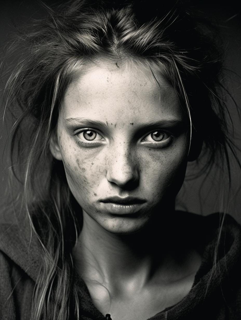 AI generated: Midjourney prompt: a black and white photo of a woman, paolo roversi,... (Midjourney - Photography)