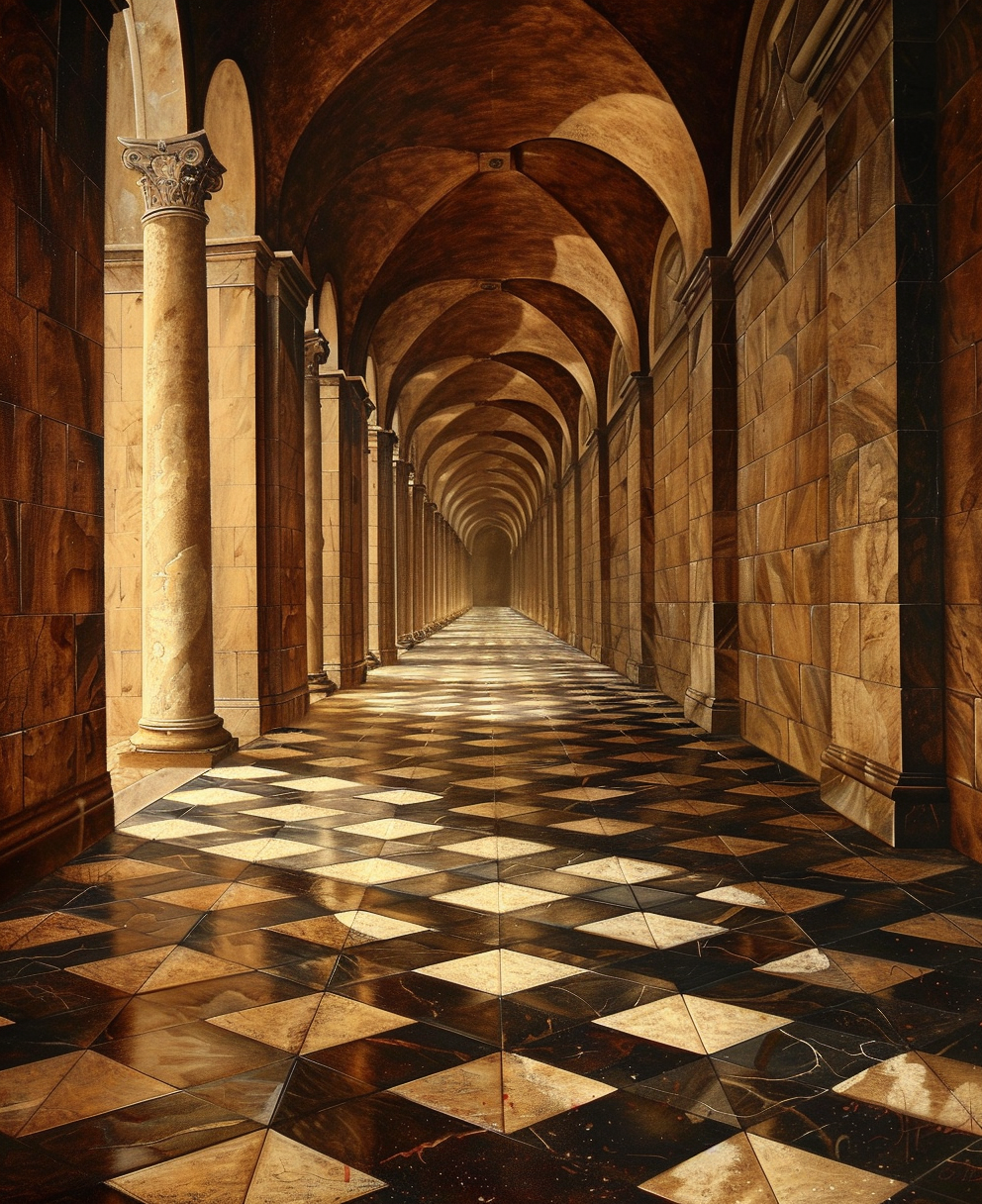 صورة مولدة بالذكاء الاصطناعي: Midjourney prompt: the pantheon rome louvre, in the style of domestic... (نموذج Midjourney - عمارة وتصميم)