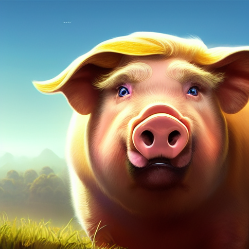 Stable Diffusion prompt: portrait of a pig faced donald t...