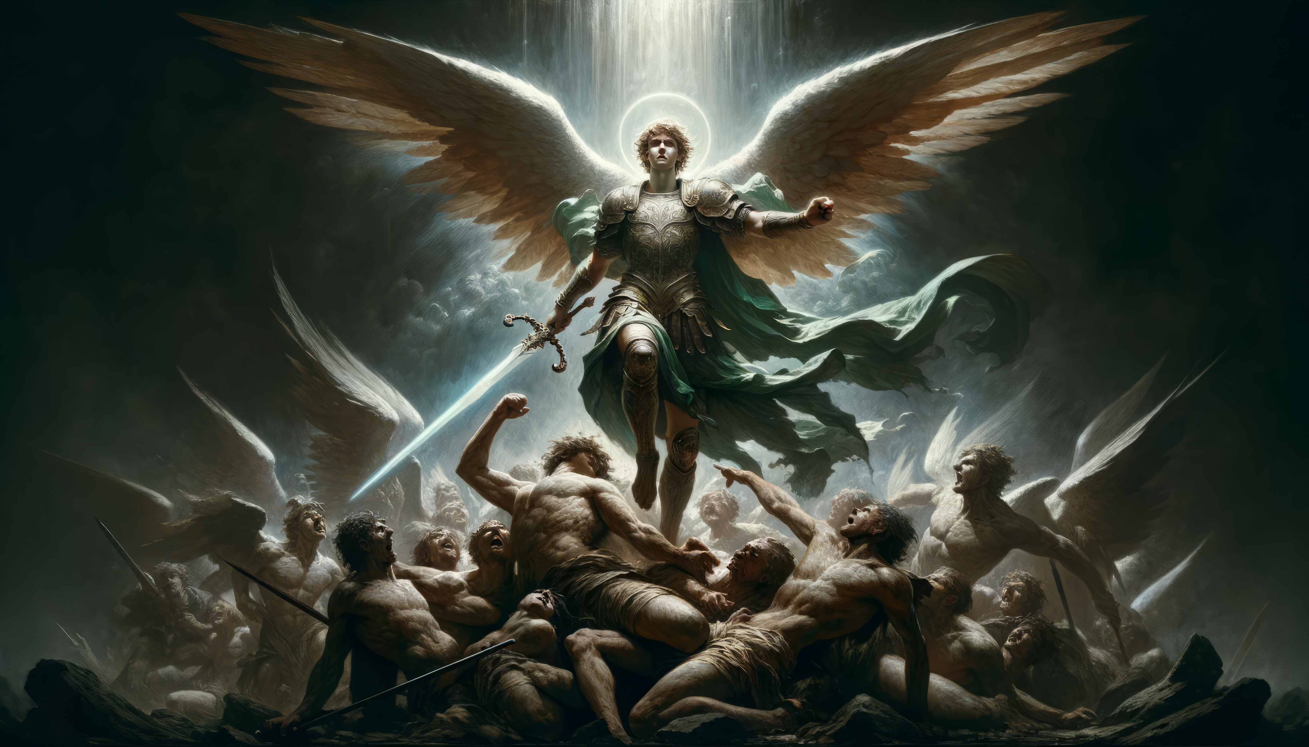 صورة مولدة بالذكاء الاصطناعي: The arcangel (نموذج DALL·E - فن مفاهيمي)