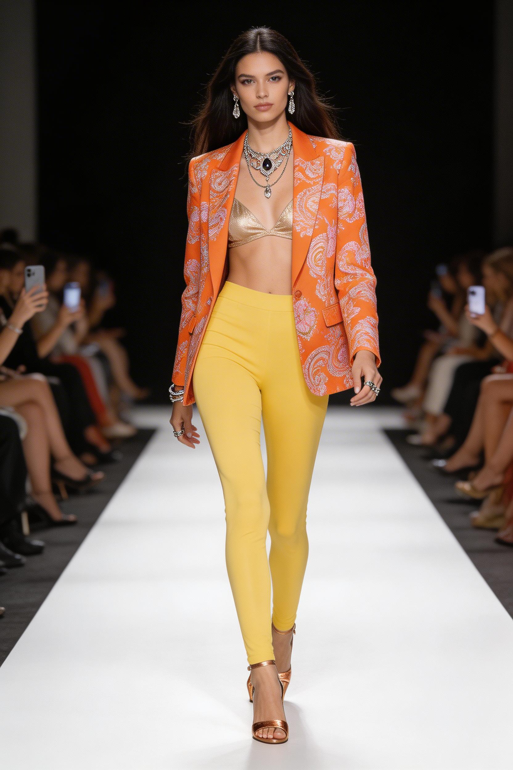 AI generated: Seedream 5 prompt: A fashion model confidently walks down a runway, s... (Seedream 5 - Fashion)