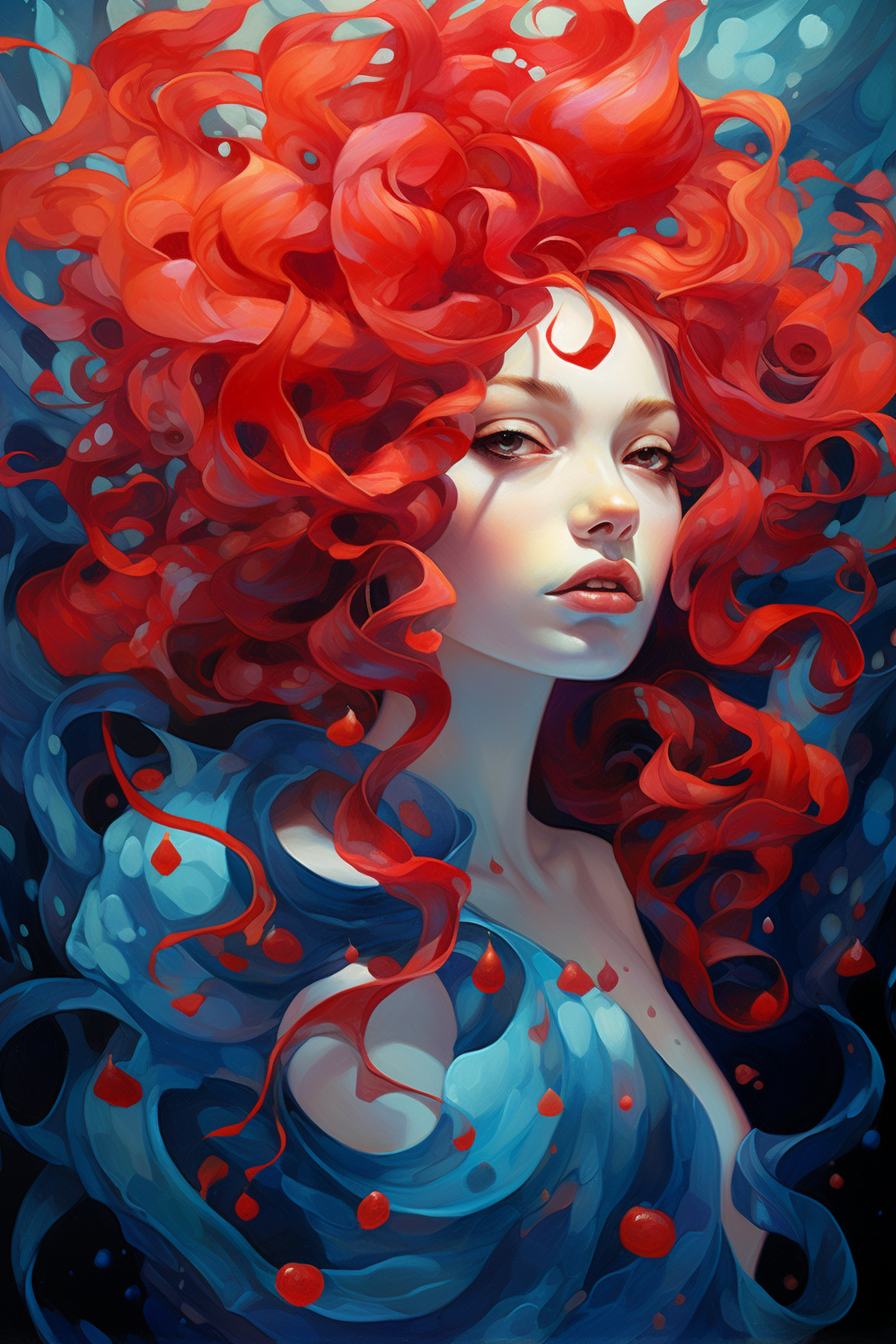 AI generated: Blue and Red (Midjourney - Anime)