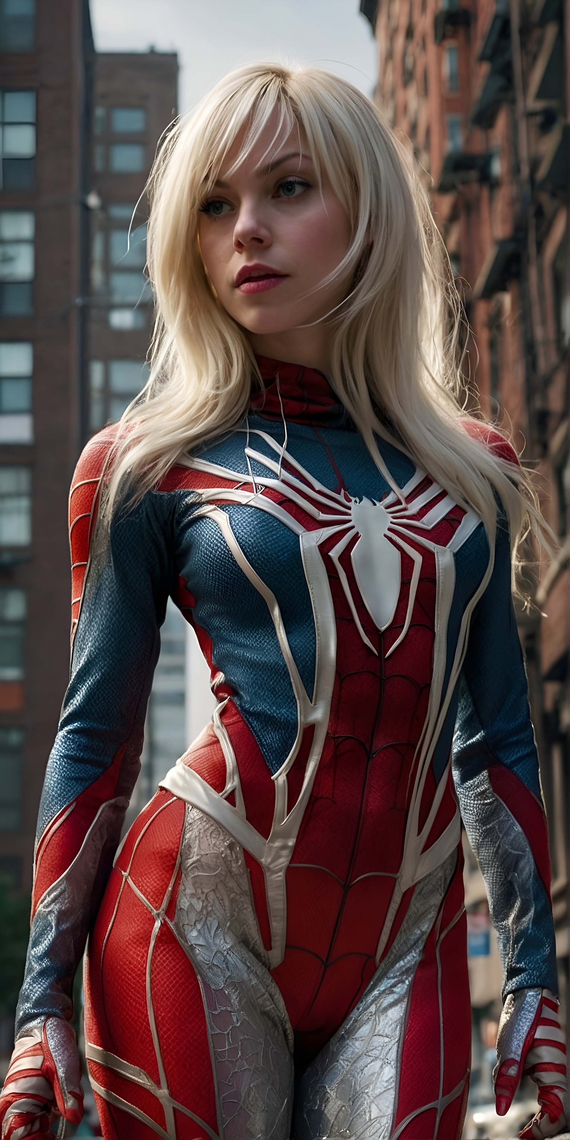 AI generated: Gwen Stacy Spider Woman Photoreal (Stable Diffusion - Photography)