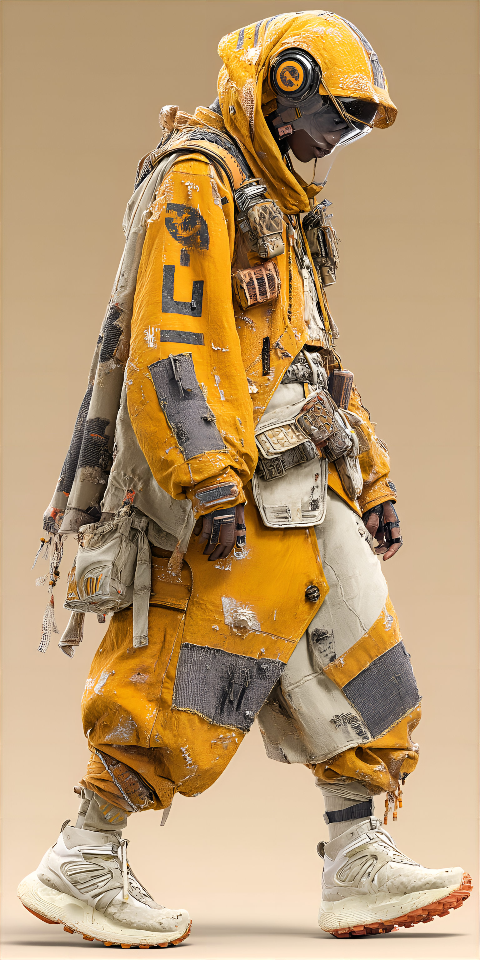 AI generated: Midjourney prompt: Dark-skinned male figure, mid-20s, wearing a styl... (Midjourney - Fashion)