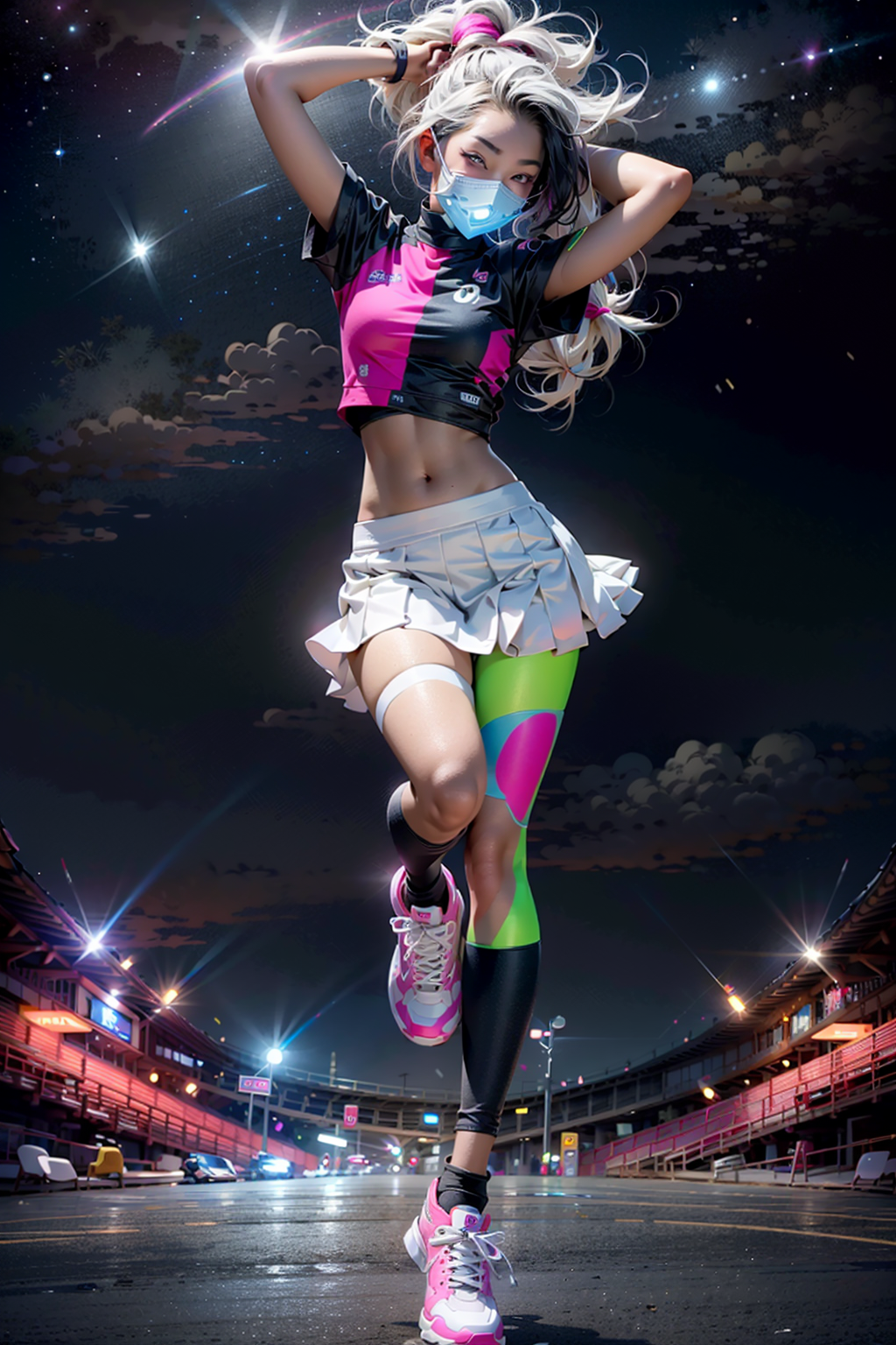 AI generated: schoolmax 2.5d prompt: blacklight, (beautiful young Korean woman, with wh... (schoolmax 2.5d - Concept Art)
