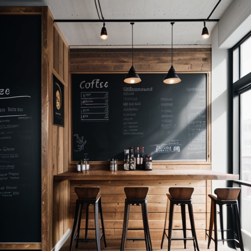 AI generated: A Simple Coffee Shop Design (Stable Diffusion - Architecture)