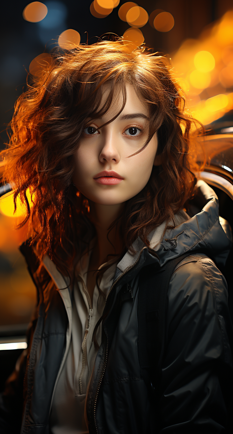AI generated: Midjourney prompt: a woman leaning in her car on the street, in the s... (Midjourney - Photography)