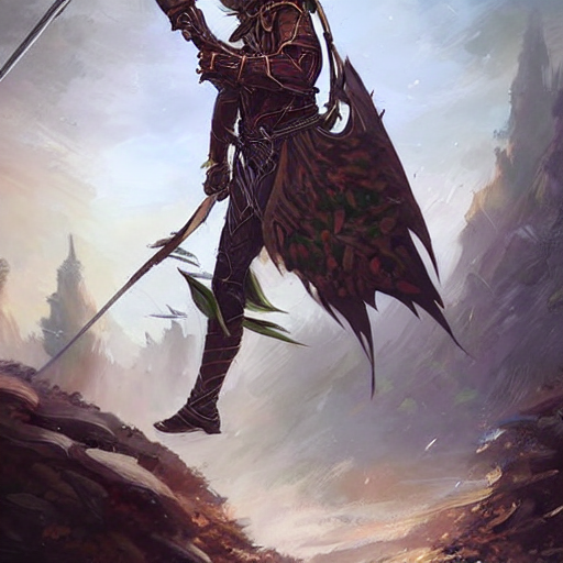 Stable Diffusion prompt: a male elven archer wearing armo...