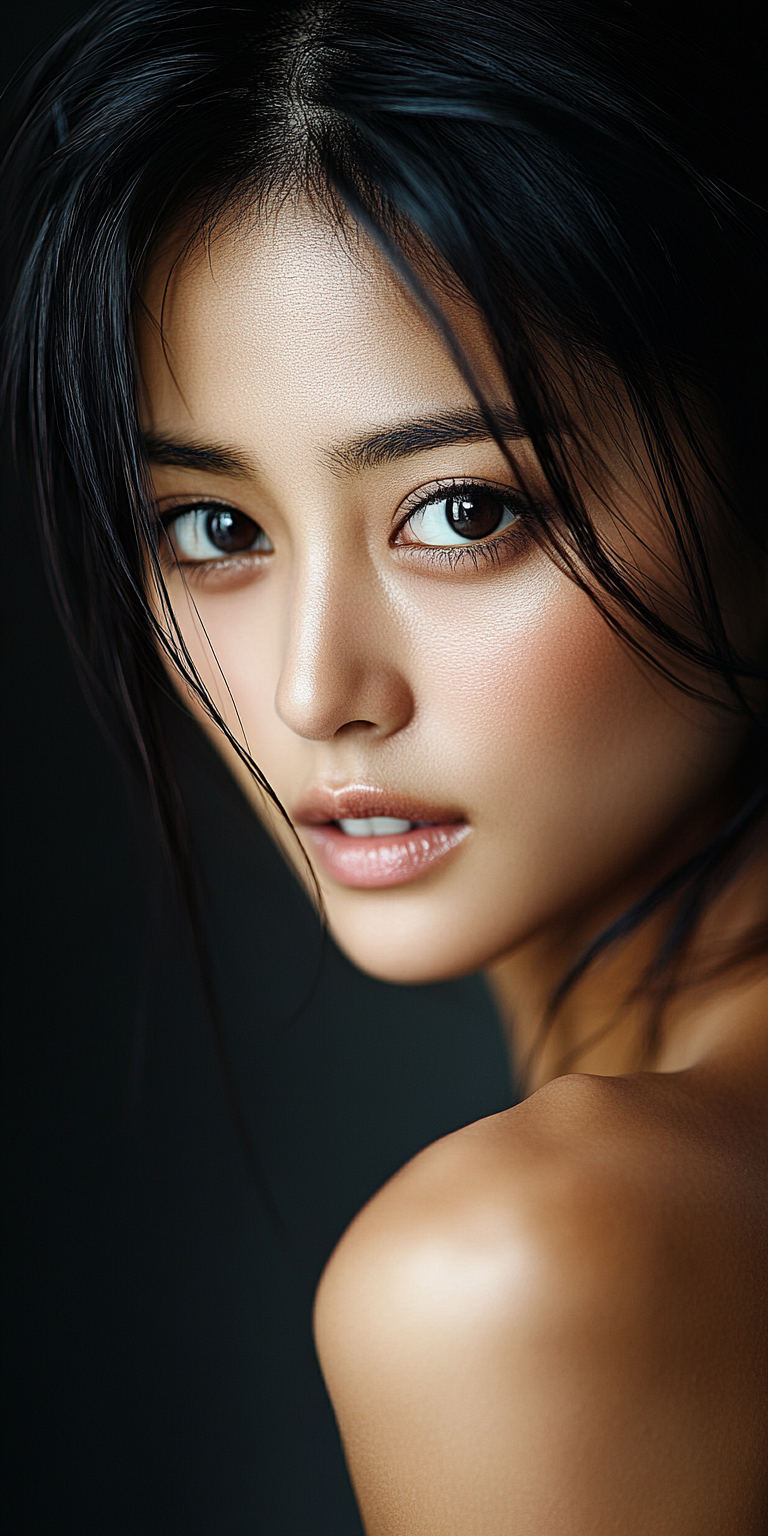 AI generated: Midjourney prompt: high definition photo, stunning Asian model, close... (Midjourney - Photography)