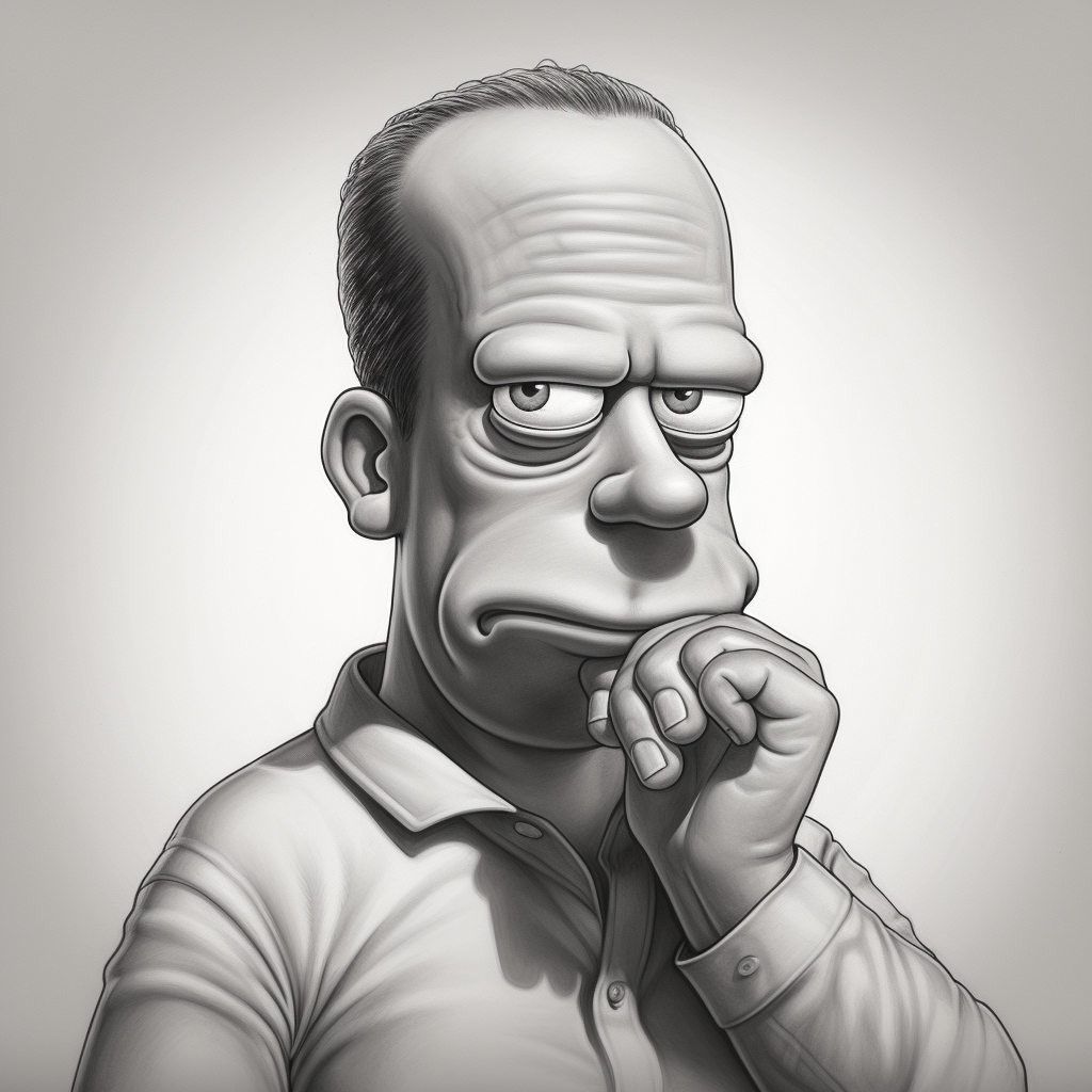 صورة مولدة بالذكاء الاصطناعي: caricature homer simpson (نموذج Midjourney - صور شخصية)