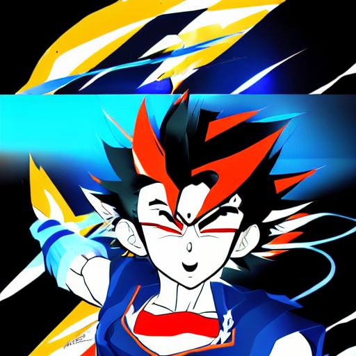 Stable Diffusion prompt: a vector art of young goku as a ...