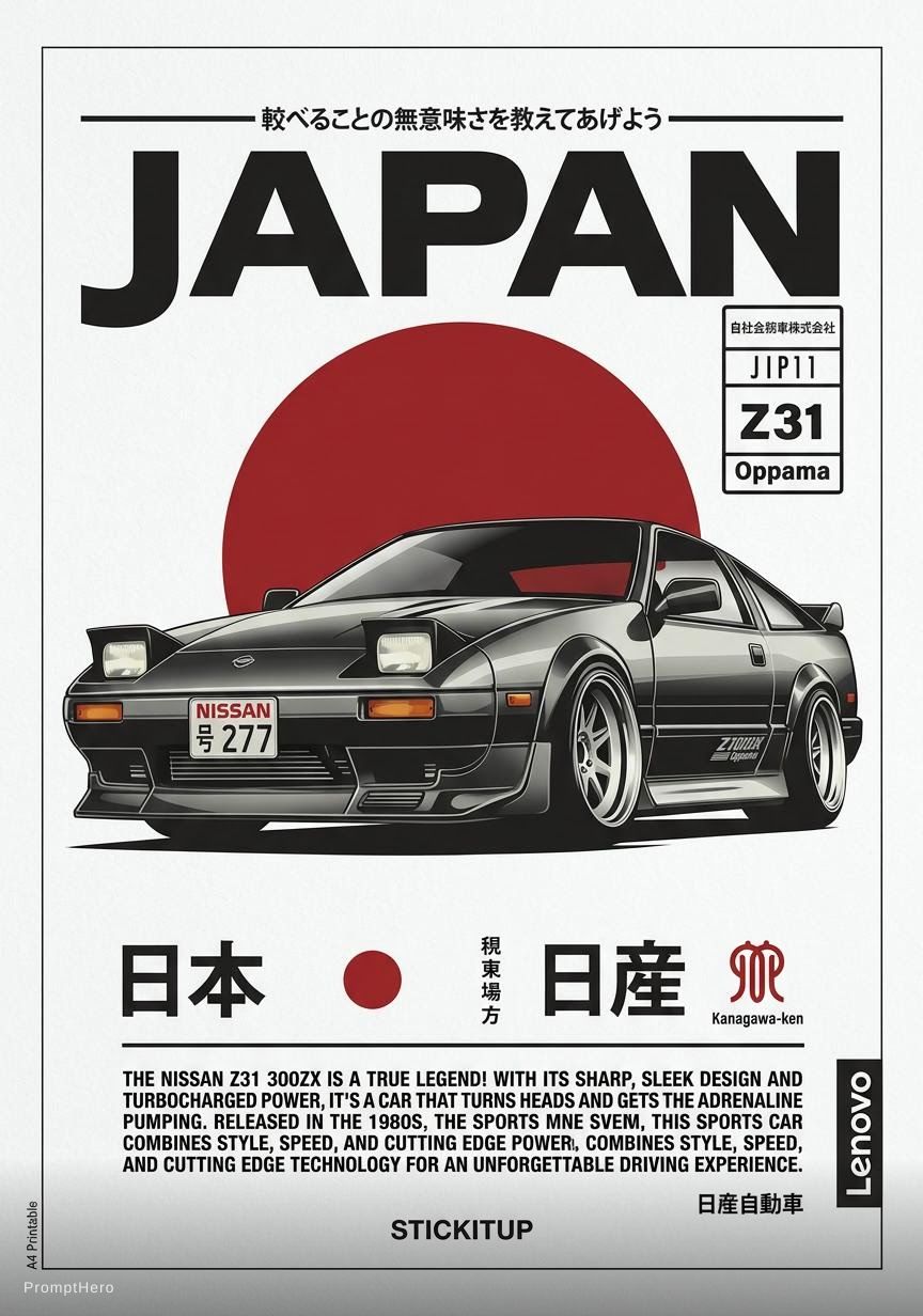 AI generated: Hero prompt: Car poster printable a4 sheet version (Hero - Concept Art)
