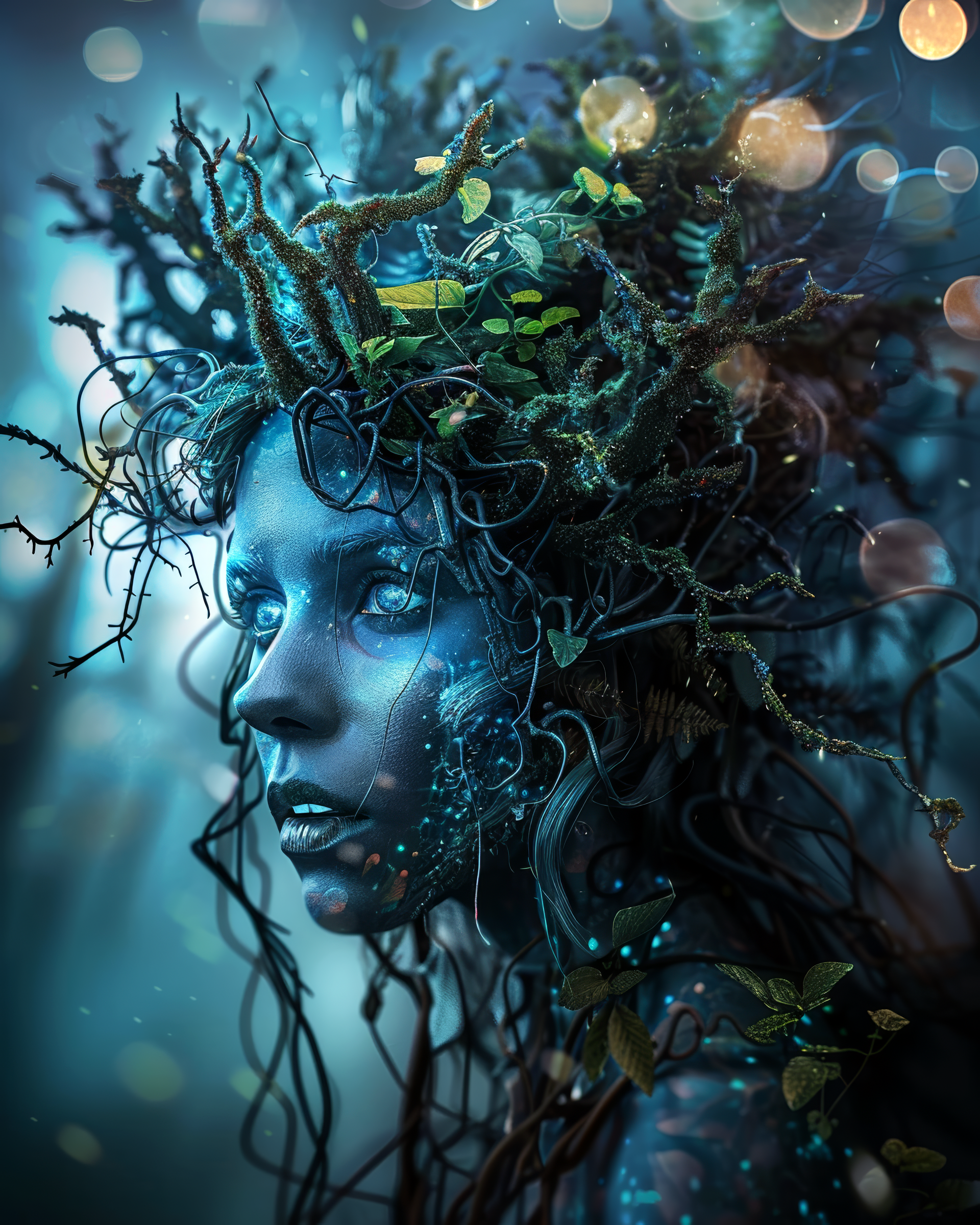 صورة مولدة بالذكاء الاصطناعي: Blue-skinned hair (نموذج Midjourney - صور شخصية)