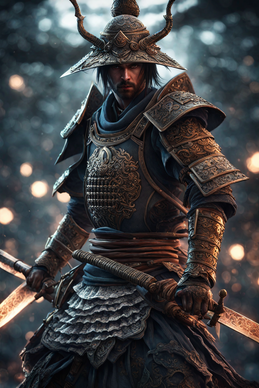 AI generated: Stable Diffusion prompt: Epic,magical,glow,Ghost Samurai, samurai warrior b... (Stable Diffusion - Portraits)
