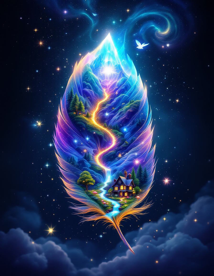 صورة مولدة بالذكاء الاصطناعي: FLUX prompt: A magical and surreal digital painting of a large,... (نموذج FLUX - حيوانات وطبيعة)