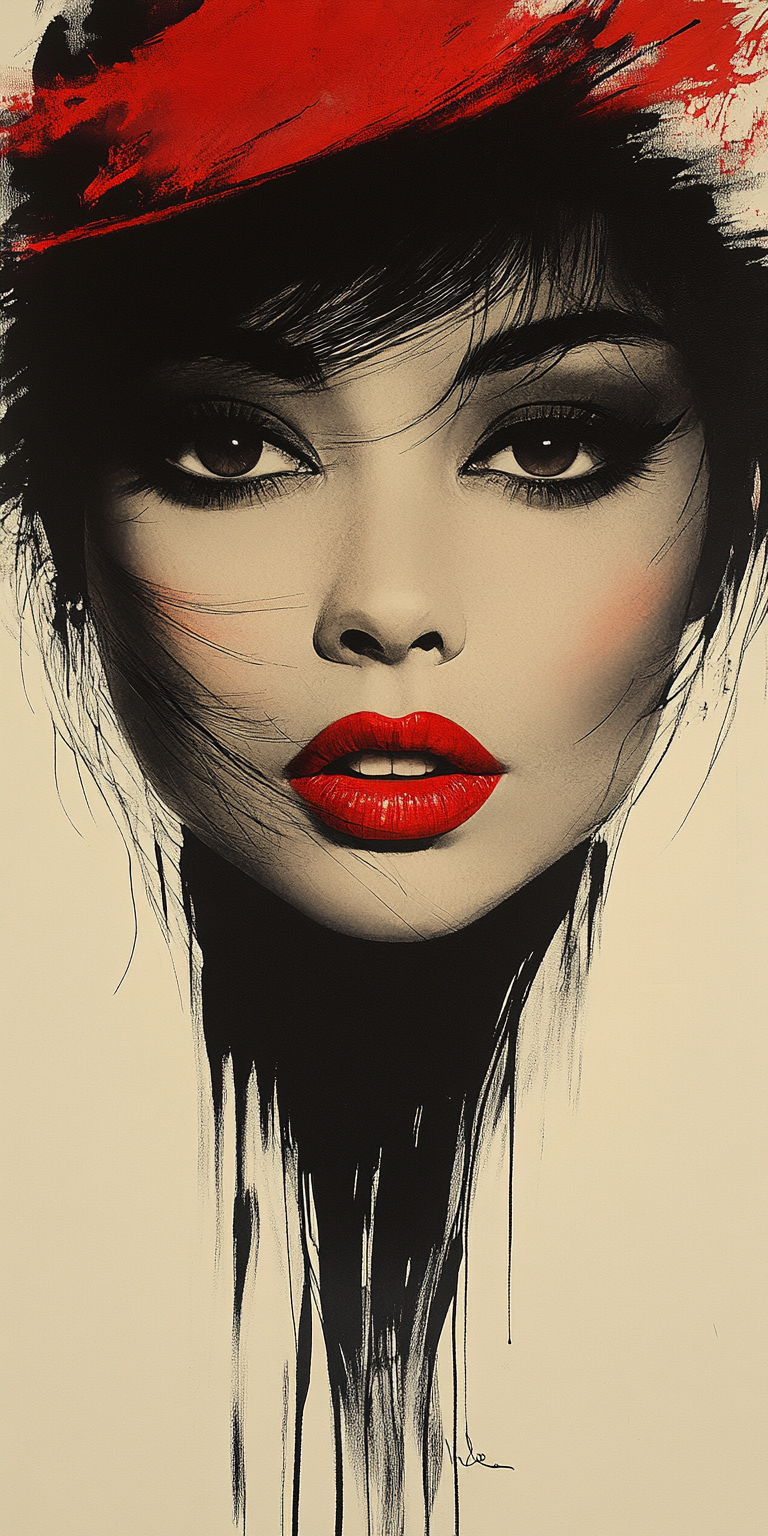 صورة مولدة بالذكاء الاصطناعي: Midjourney prompt: fashion illustration, elegant and beautiful face, ... (نموذج Midjourney - صور شخصية)