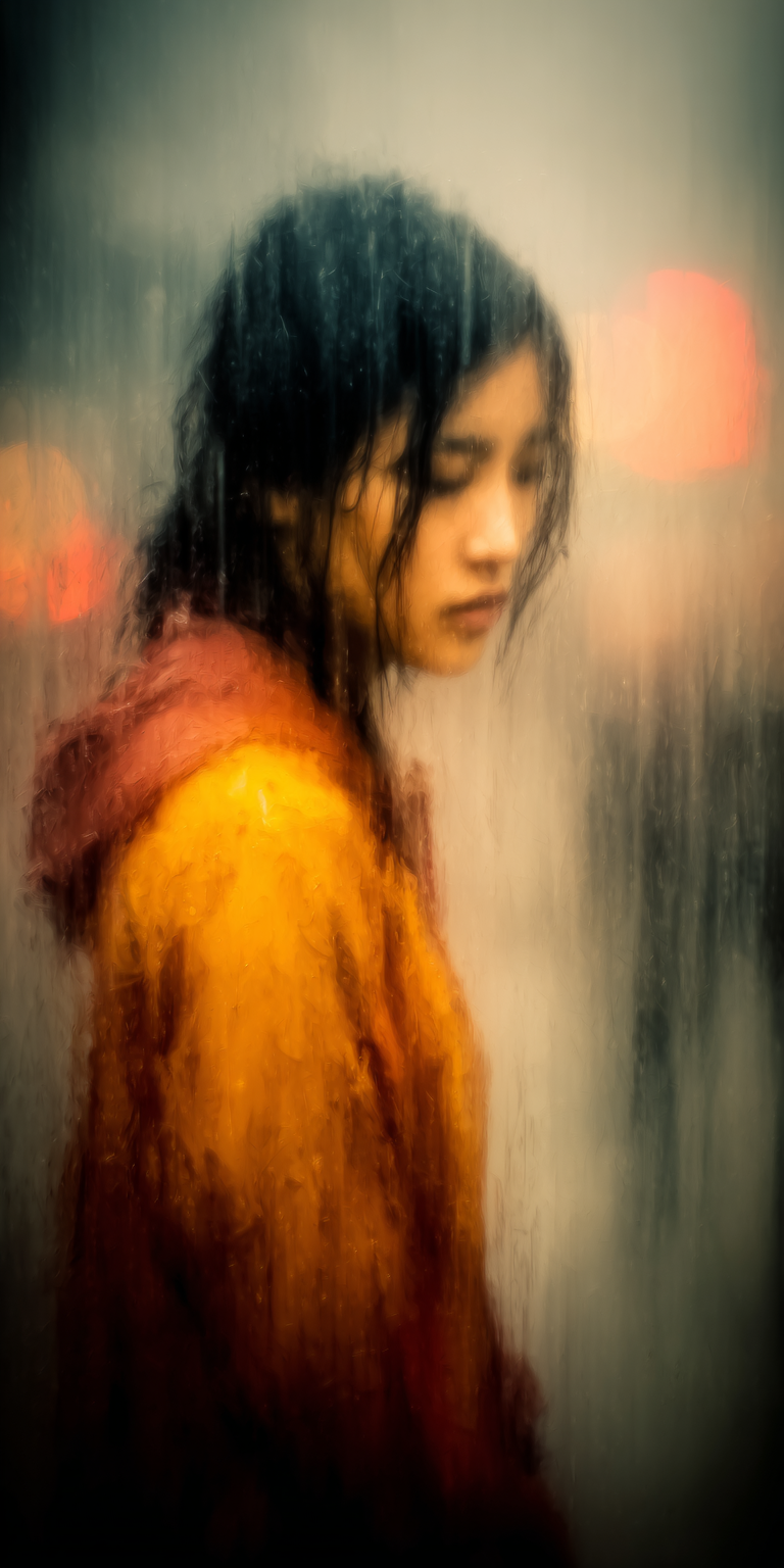 AI generated: Midjourney prompt: woman painted with a palette knife, heavy impasto ... (Midjourney - Portraits)