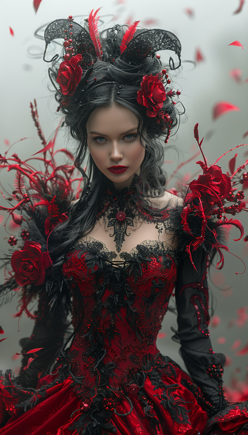 AI generated: Dark Glamour (Midjourney - Fashion)