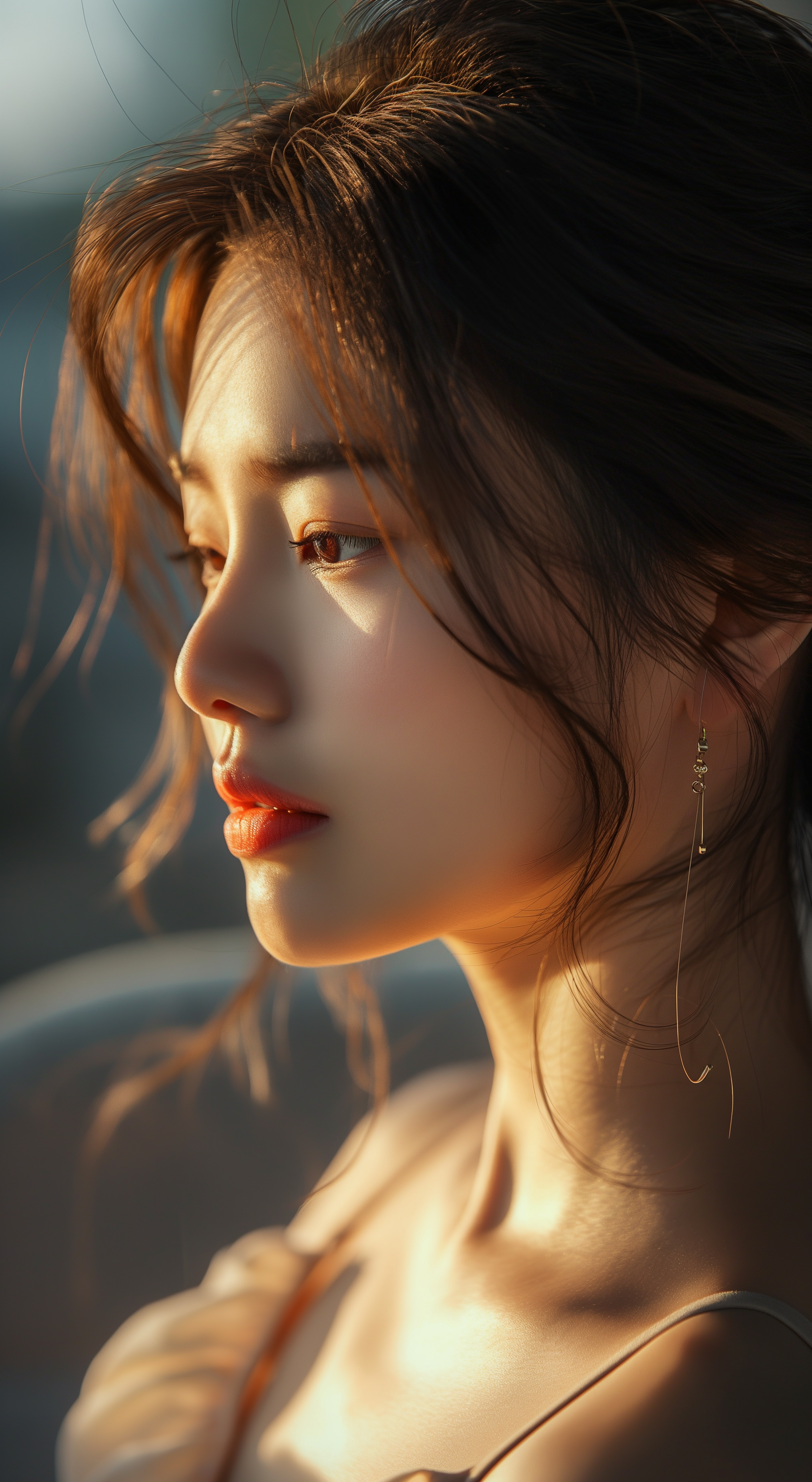 AI generated: Midjourney prompt: a beautiful Korean woman, half-body photo, natural... (Midjourney - Photography)