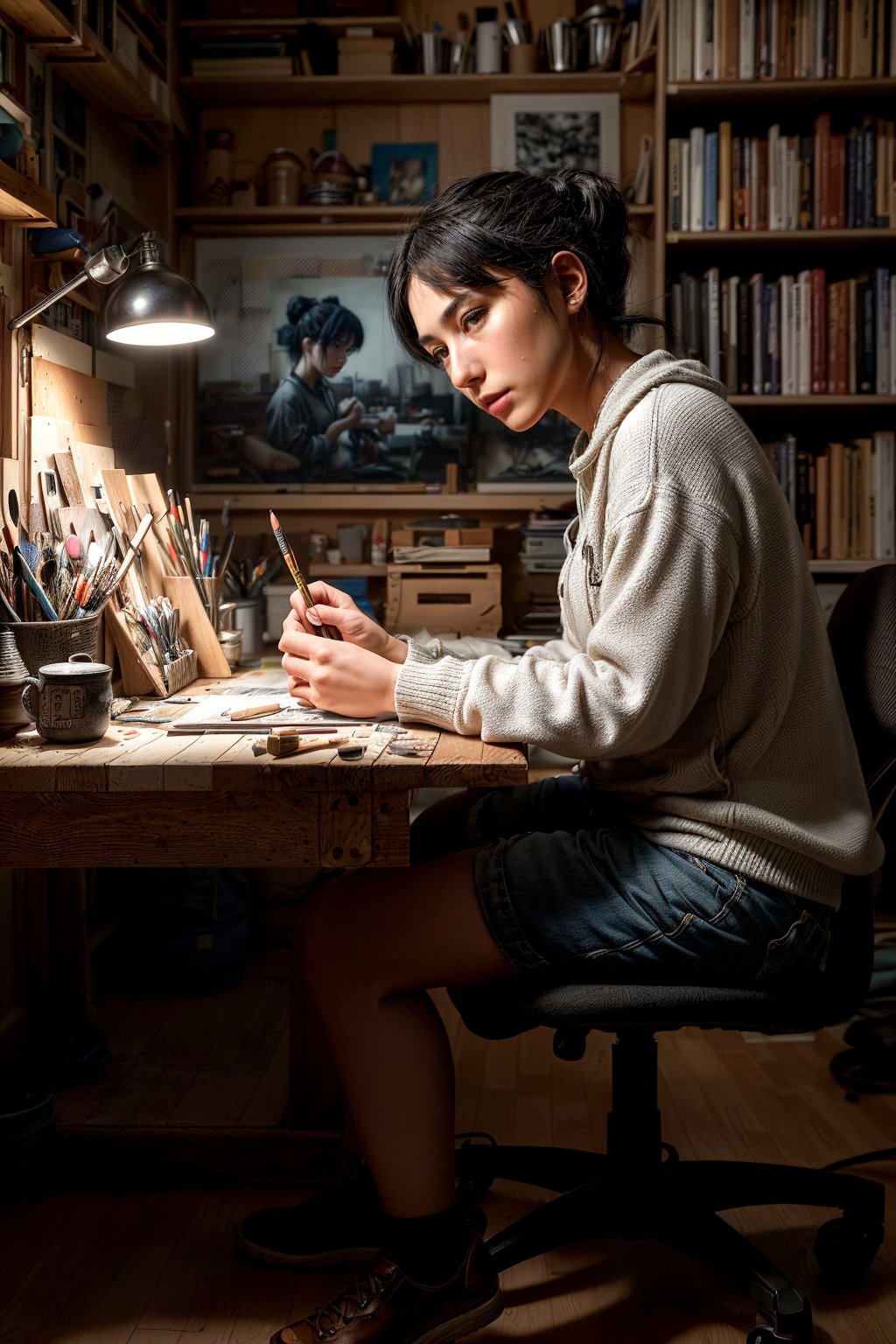 صورة مولدة بالذكاء الاصطناعي: Stable Diffusion prompt: Highly detailed portrait of a manga illustrator, d... (نموذج Stable Diffusion - صور شخصية)