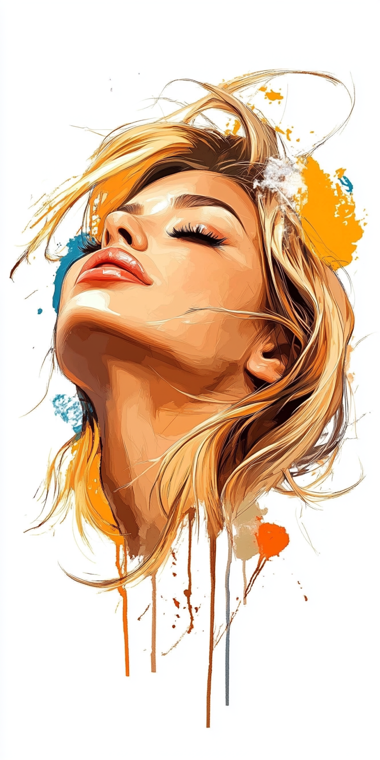 صورة مولدة بالذكاء الاصطناعي: Midjourney prompt: a woman with long flowing hair, in the style of ph... (نموذج Midjourney - صور شخصية)