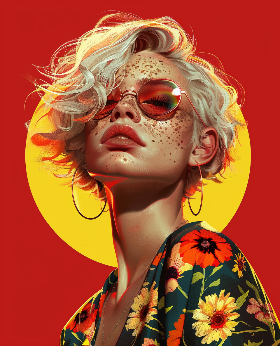 Midjourney prompt: In the style of rossdraws, a vibrant, dynamic, fan... - Midjourney