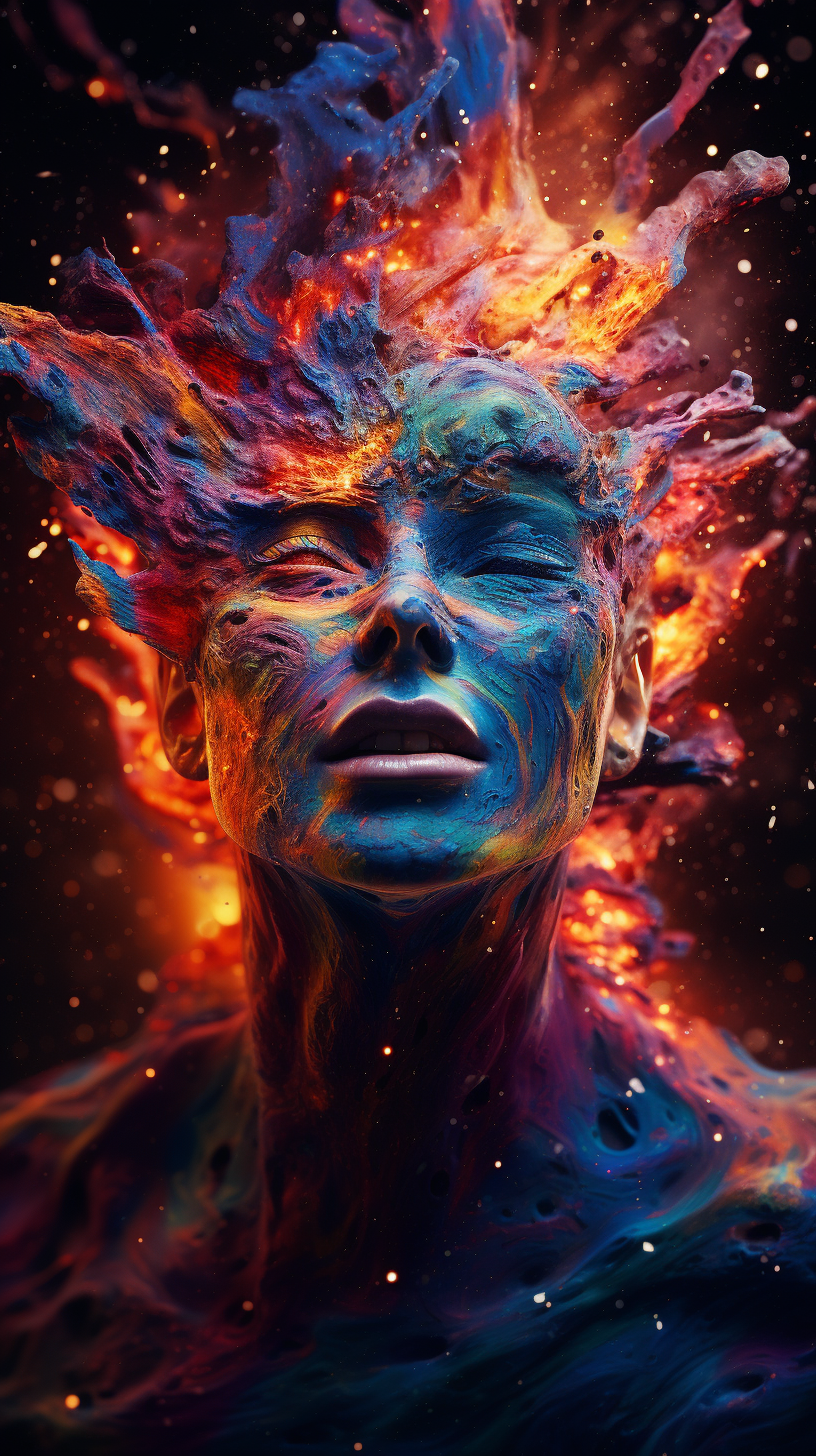 صورة مولدة بالذكاء الاصطناعي: أمر Midjourney: إنسان برأس زحل، مظهر شيطاني، مغمور في... (نموذج Midjourney - صور شخصية)
