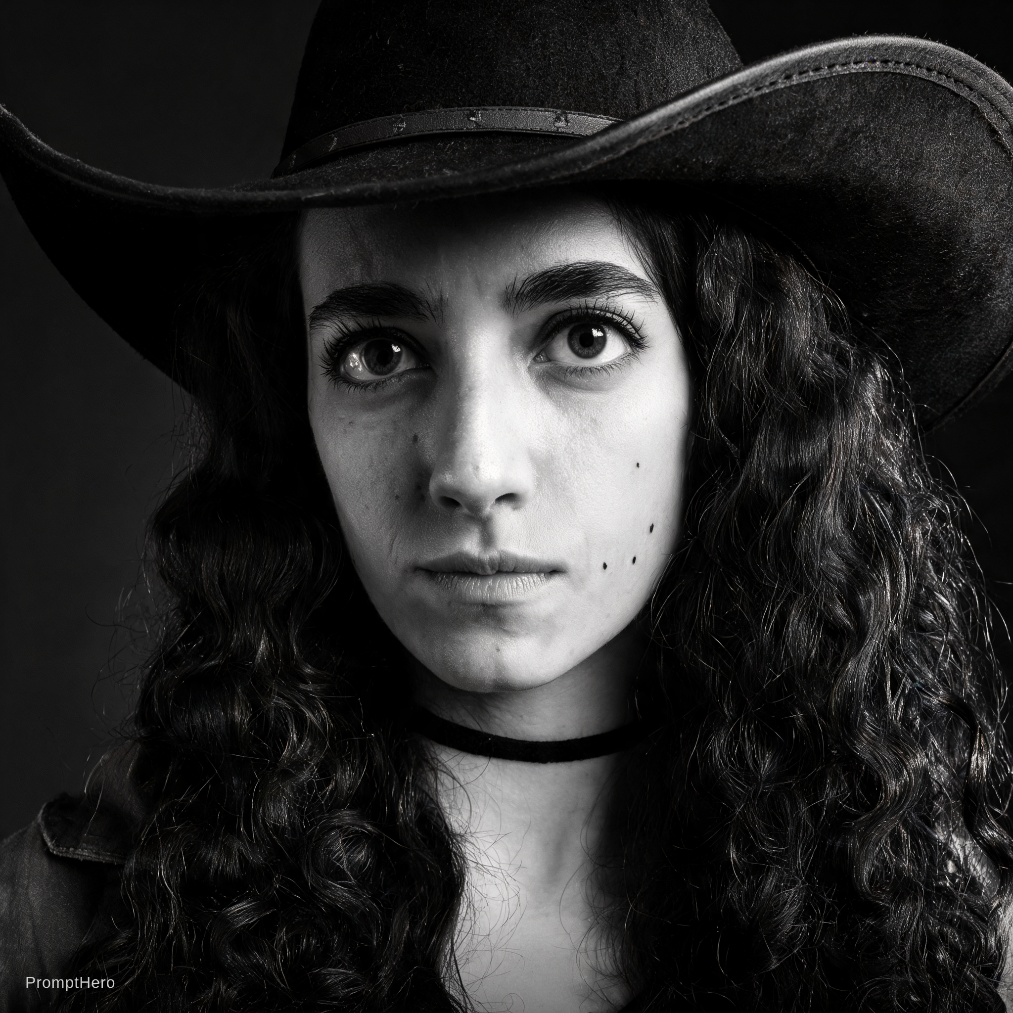 AI generated: Seedream 5 prompt: A striking, high-contrast black and white portrait... (Seedream 5 - Fashion)