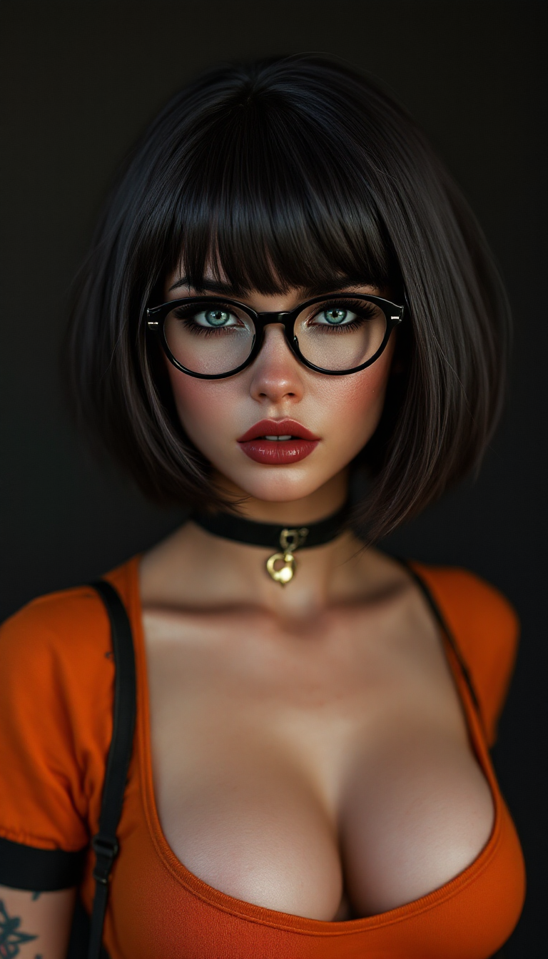 FLUX prompt: Photo of a ultra realistic of velma from scooby-do... - FLUX