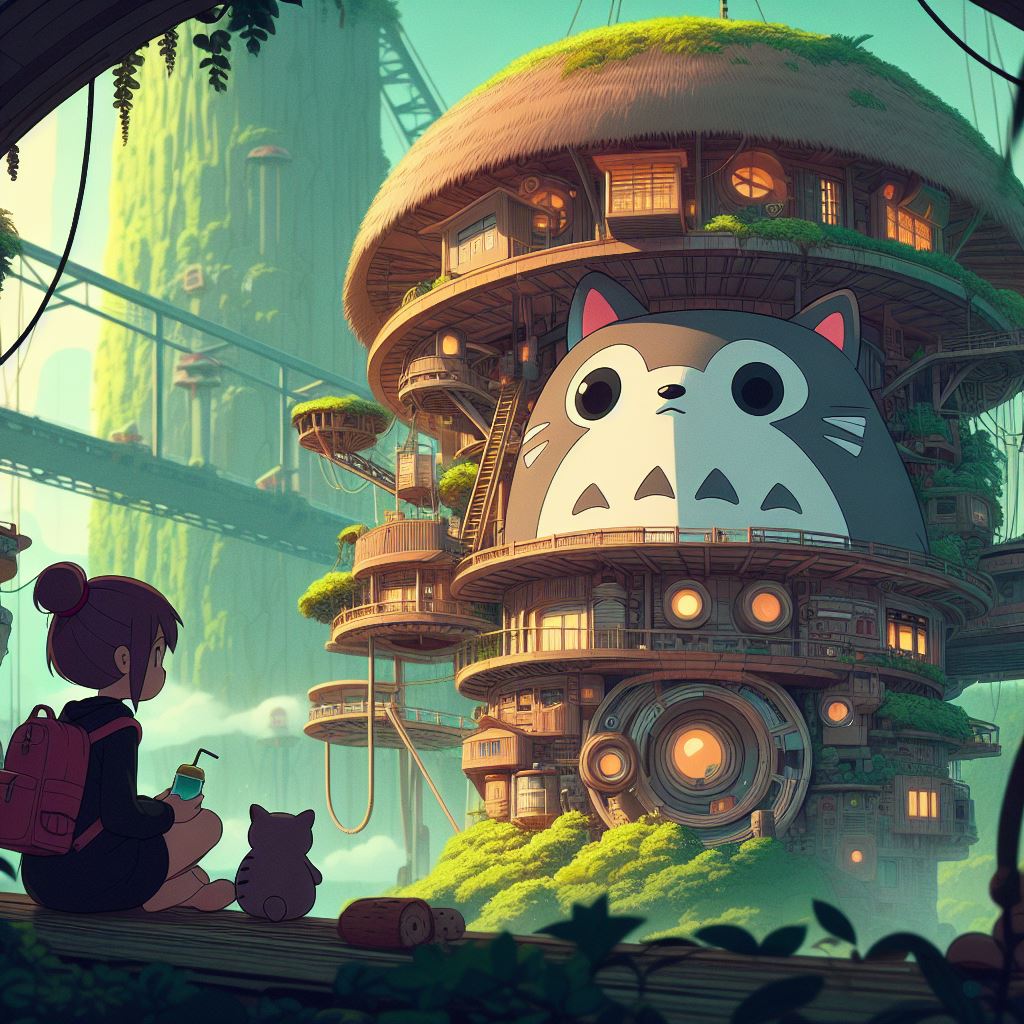 AI generated: DALL·E prompt: Digital 2D, Miyazaki's style, ultimate detailed, t... (DALL·E - Anime)